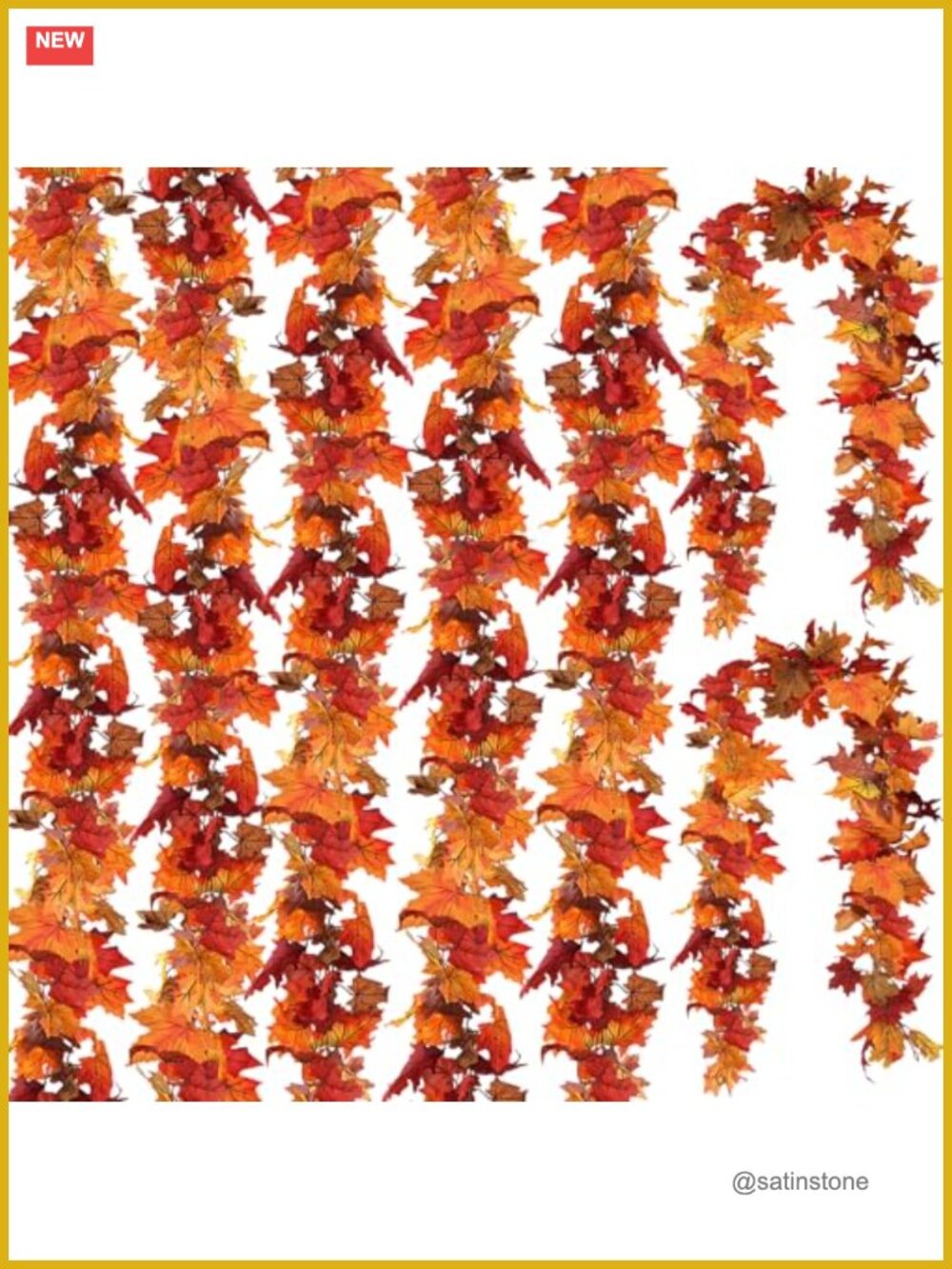 7 Pack Fall Leaf Garland 41.3Ft Artificial Maple Vines Thanksgiving Home Decor
